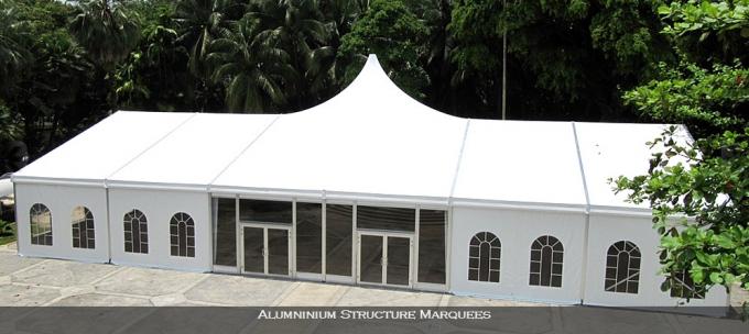 Matériel en aluminium de cadre d'auvent de tente instantanée de crête élevée avec la décoration de fleurs