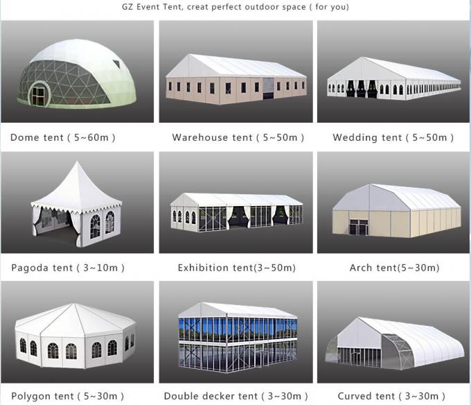 20x30 grande tente extérieure ignifuge, conférence/exposition/tentes de salon commercial