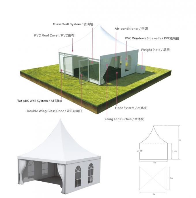 Tentes extérieures d'hôtel de camping d'auvent de tente de partie de pagoda de Lurury 10 x 10