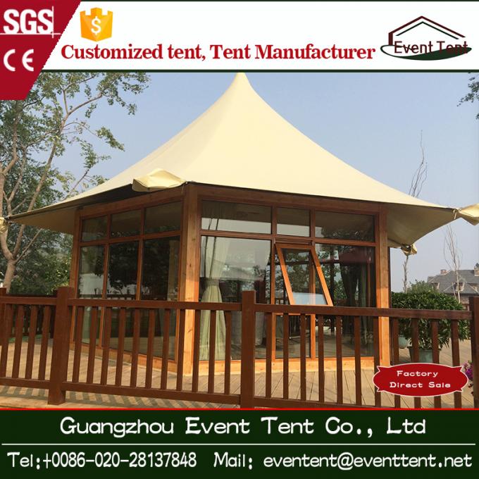 Hôtel de tente de camp d'auvent de lieu de villégiature de lieu de villégiature luxueux grand avec la doublure/plancher