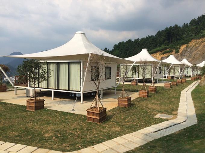 Déchirez la tente de camping de luxe enduite par PVC résistante du polyester 850gsm 5 x 5m