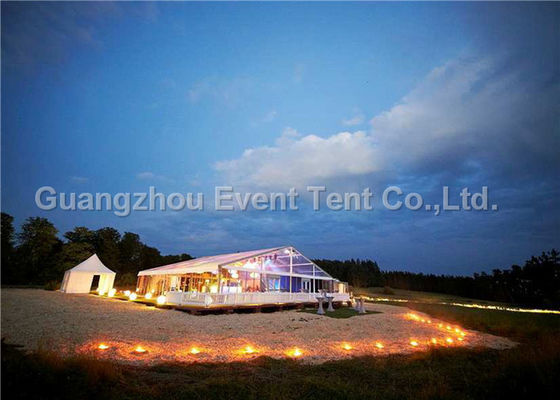 Chine Tissu extérieur de PVC de double de tente d'envergure d'espace libre d'exposition avec la taille en verre de gouttière de la porte 3.95M fournisseur