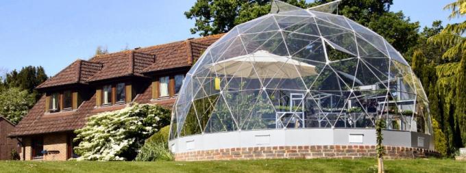 Chambre en verre préfabriquée de jardin de tente de dôme de cadre en aluminium grande pour la partie