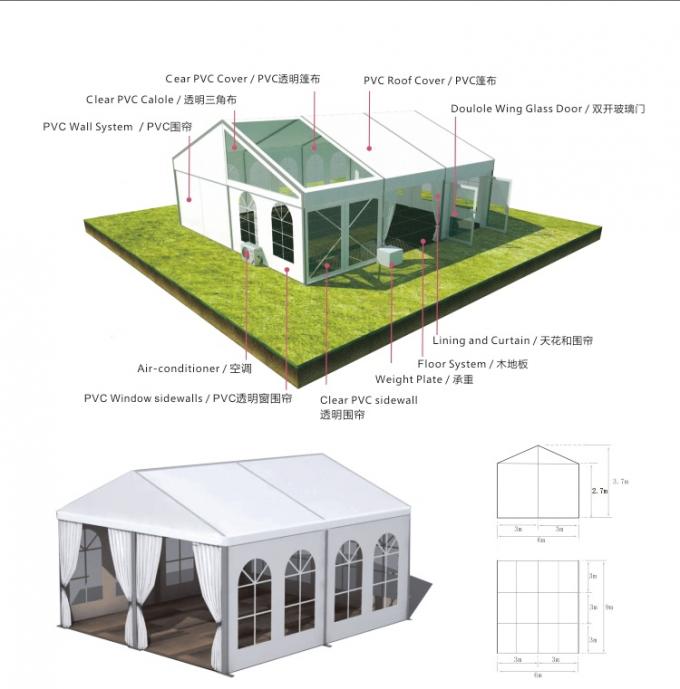 Tente transparente anti-corrosive de mariage de la longue durée 20x40 avec le toit clair