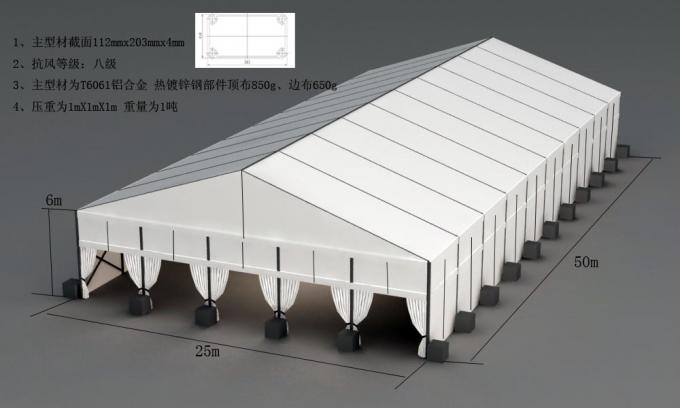 tente provisoire d'entrepôt de structure métallique de construction de 20x25m avec des murs de sandwich