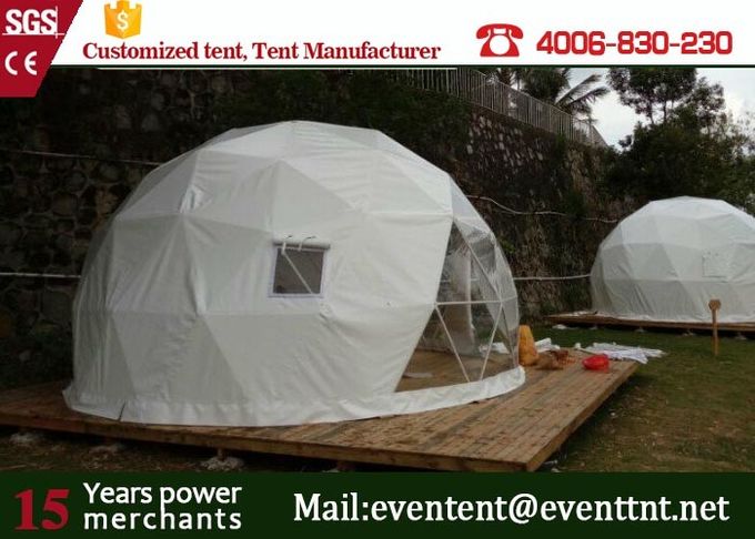 La plus grande tente pour camper font les tuyaux d'acier de finition ronds/la fenêtre cuire au four formée par place